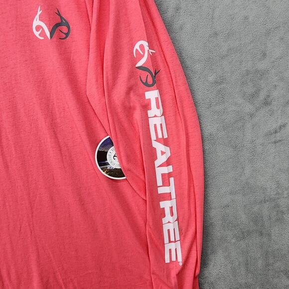 NWT Realtree Women’s XL Long Sleeve T-Shirt Dark Pink Deer Antlers Logo Hunting - Picture 4 of 7